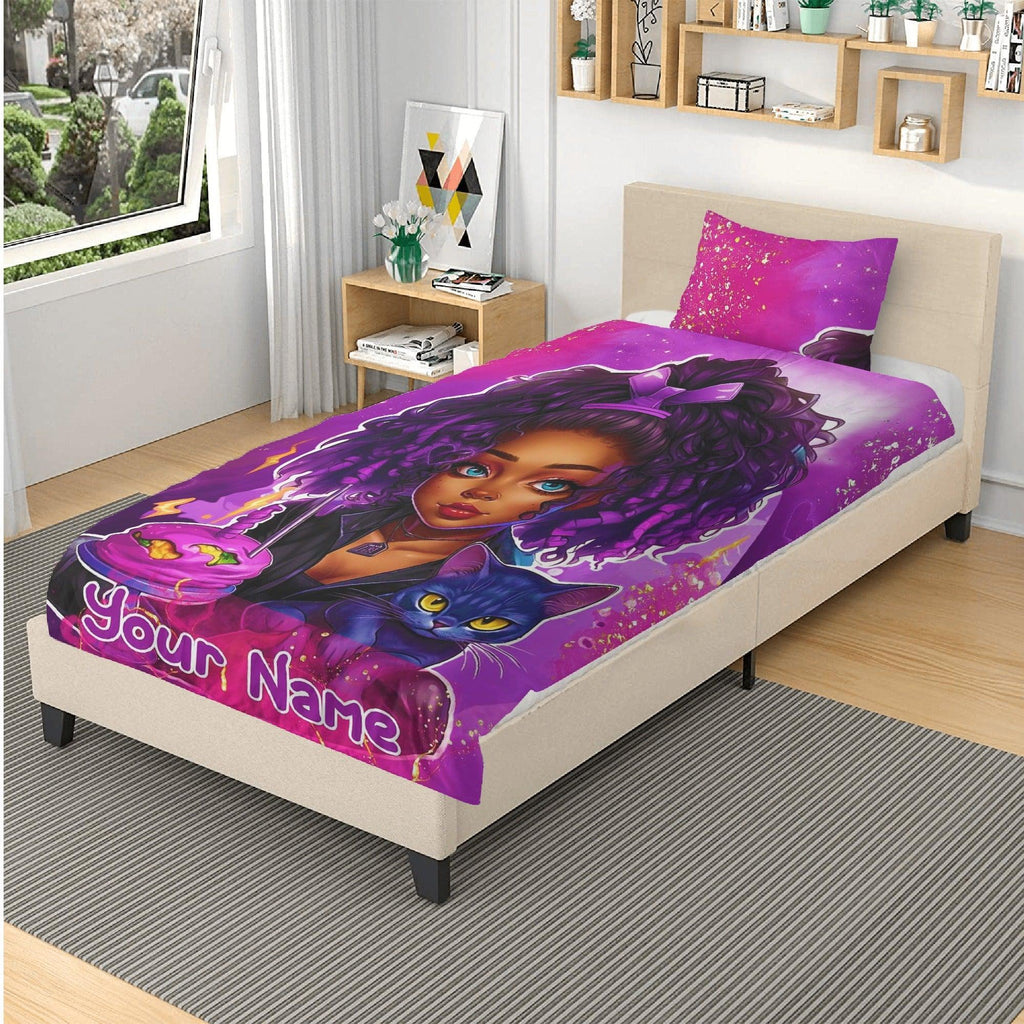 MelanatedME Custom Cute Girl Custom Pink Cake Dream5 3 Pcs Beddings - D'Sare 