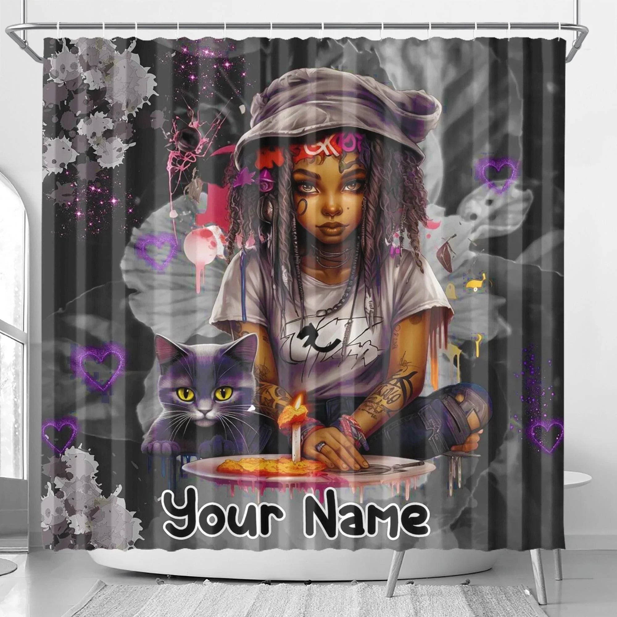 Cute Girl Grey Passion Shower Curtain - D'Sare 