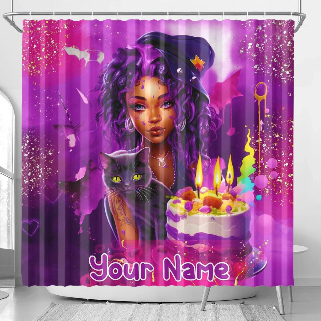 MelanatedME Custom Cute Girl Custom Pink Cake Dream 4Shower Curtain - D'Sare 