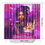 MelanatedME Custom Cute Girl Custom Pink Cake Dream 4Shower Curtain - D'Sare 