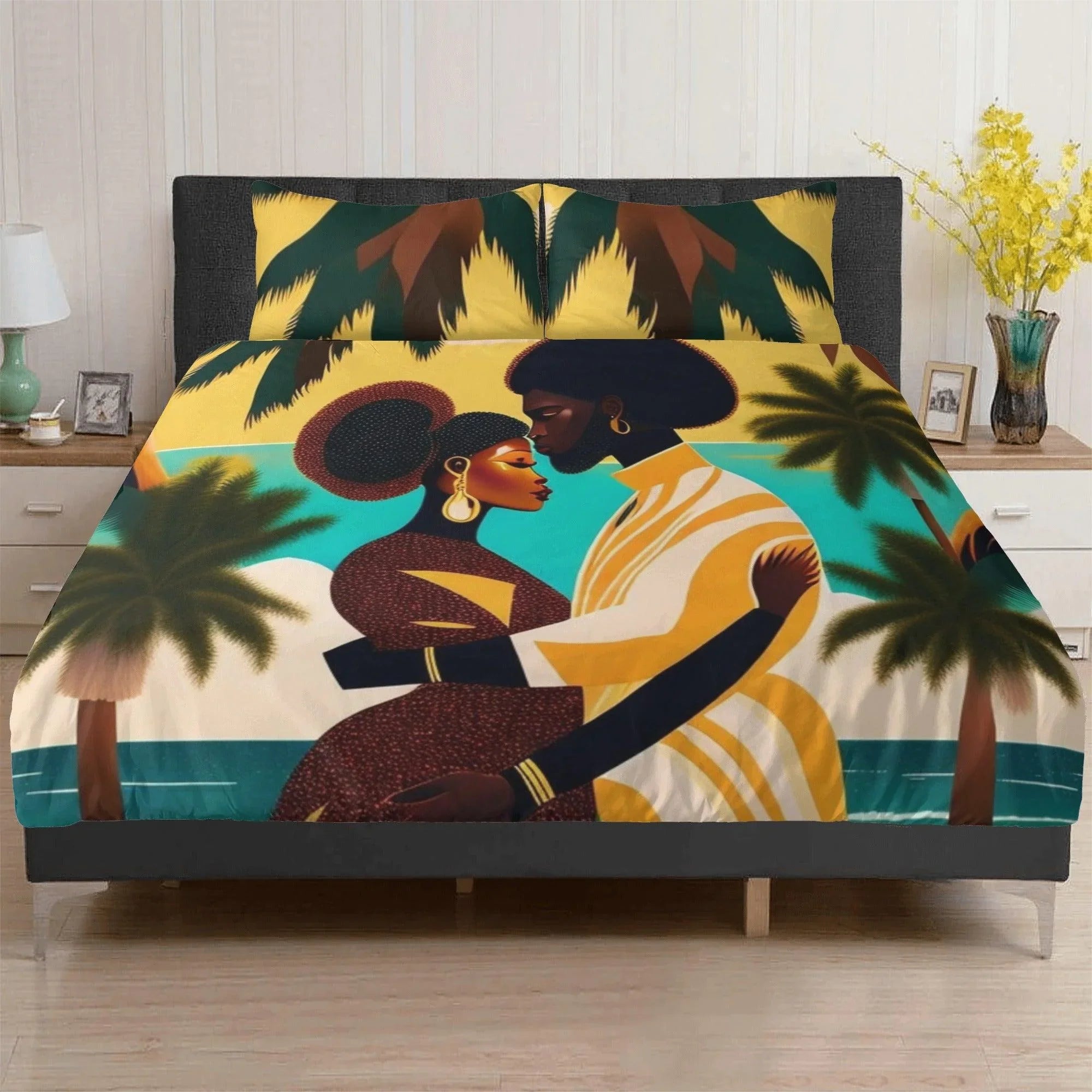Tropical Love Couple 3 Pcs Beddings - D'Sare 
