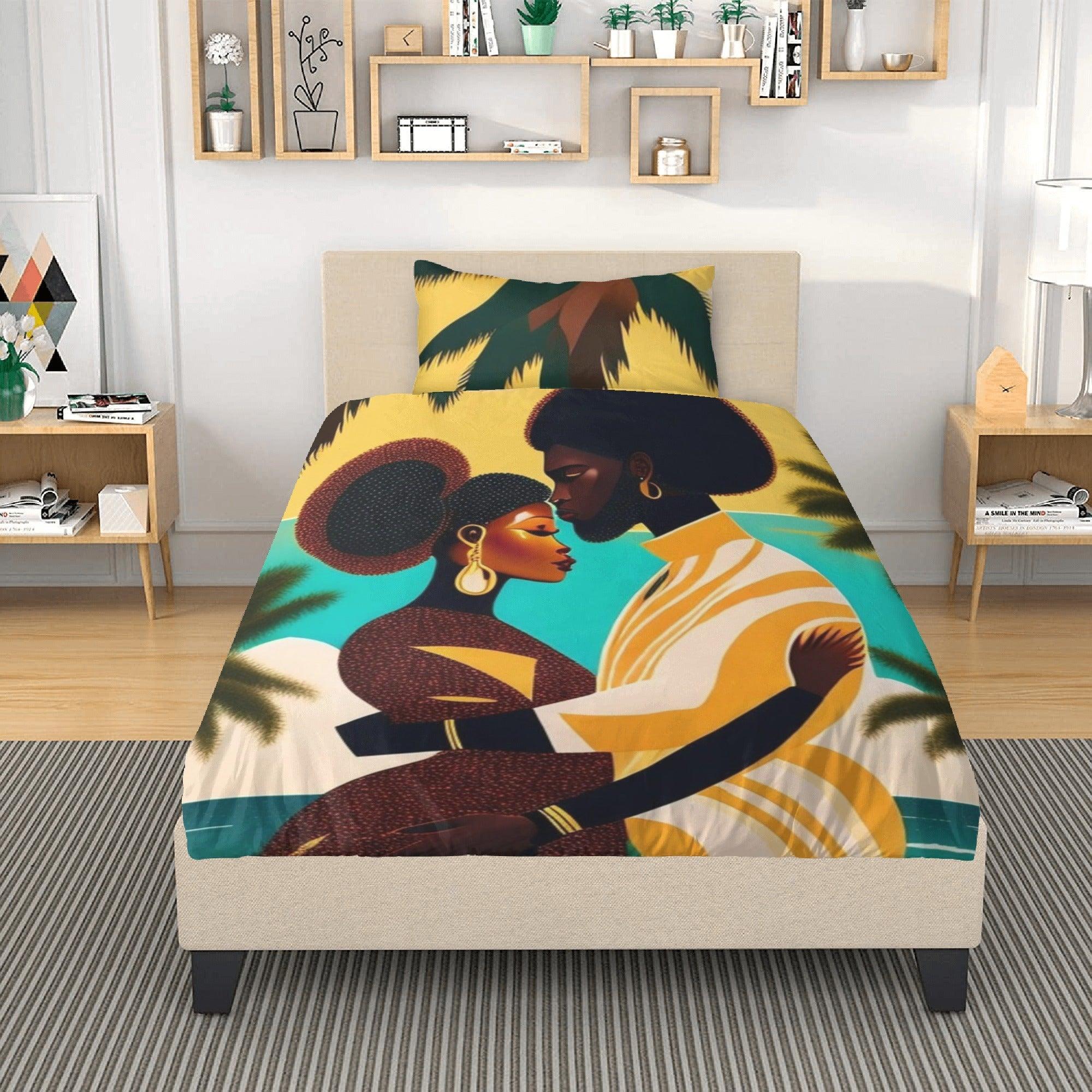 Tropical Love Couple 3 Pcs Beddings - D'Sare 