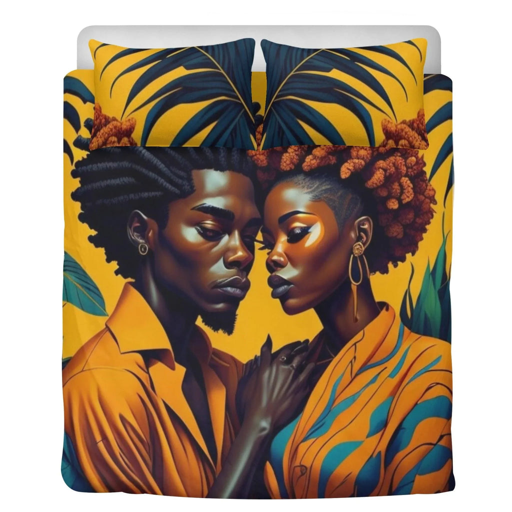 Rasta Couple Tropical Paradise 3 Pcs Beddings - D'Sare 