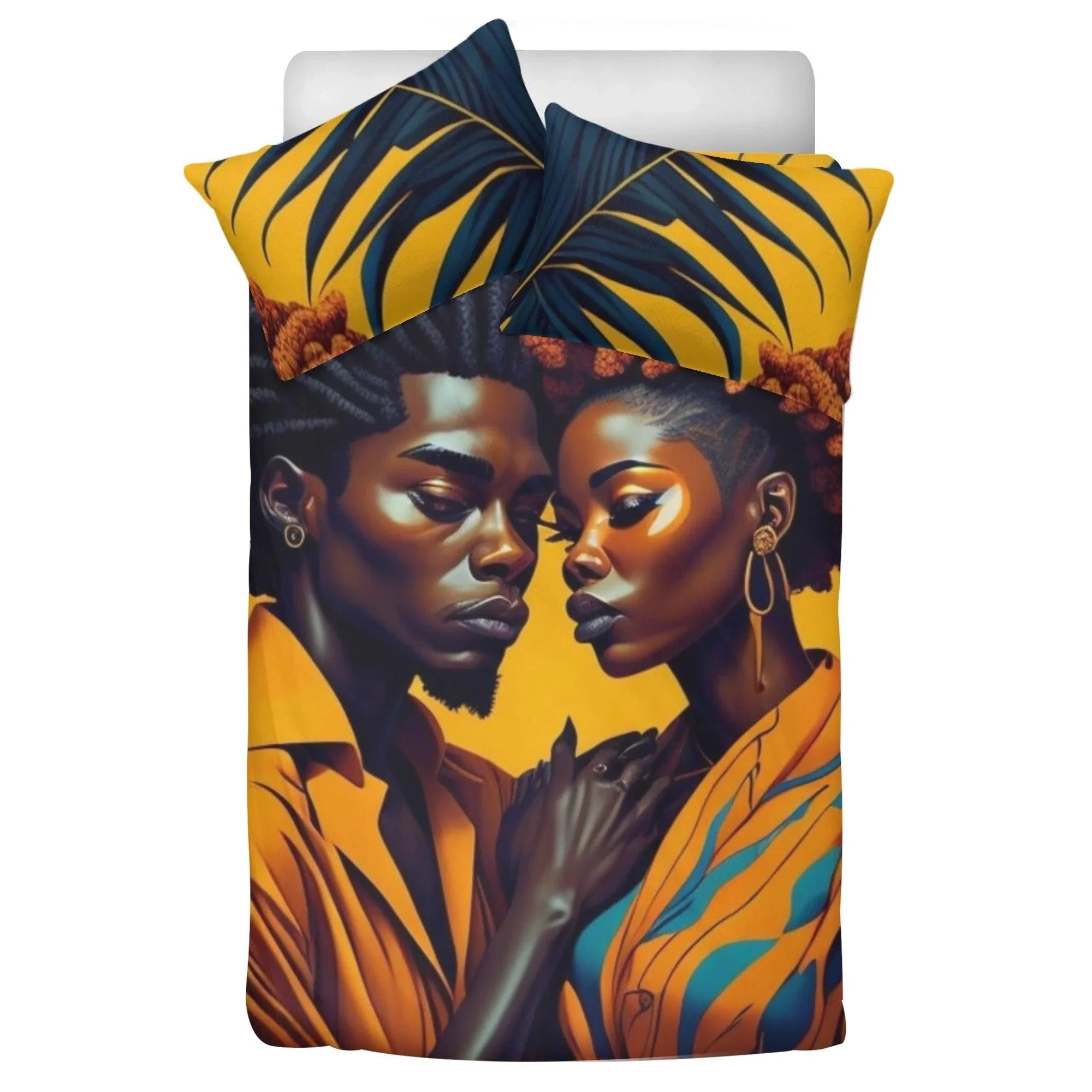 Rasta Couple Tropical Paradise 3 Pcs Beddings - D'Sare 