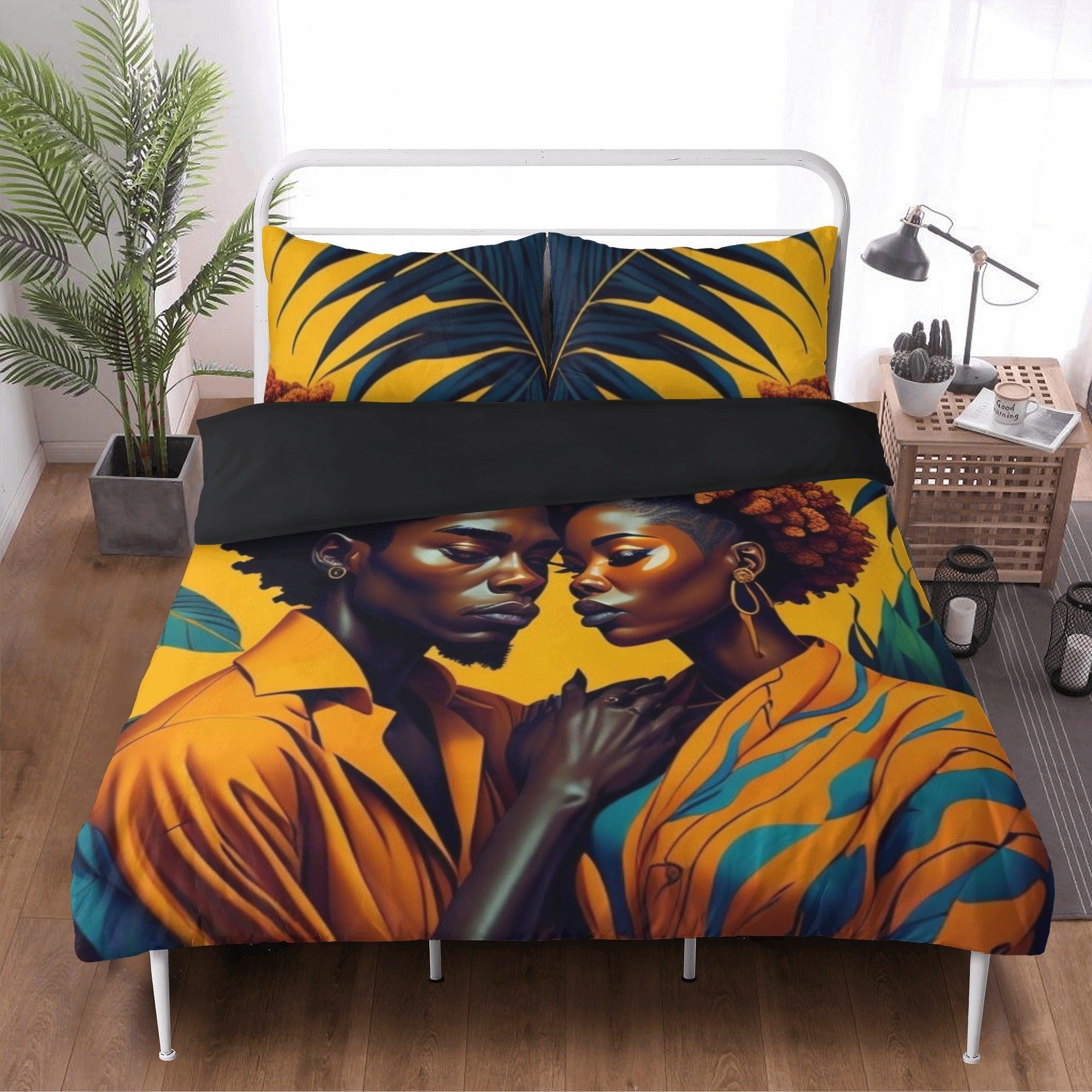 Rasta Couple Tropical Paradise 3 Pcs Beddings - D'Sare 