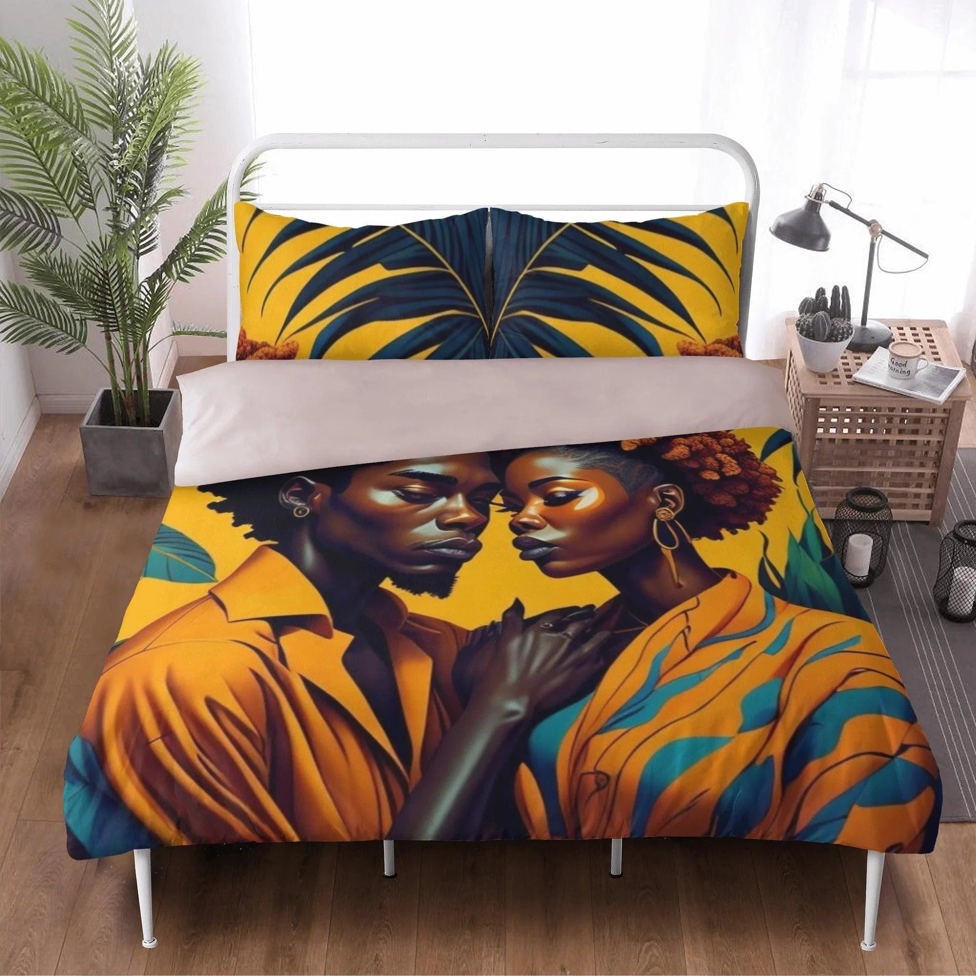 Rasta Couple Tropical Paradise 3 Pcs Beddings - D'Sare 