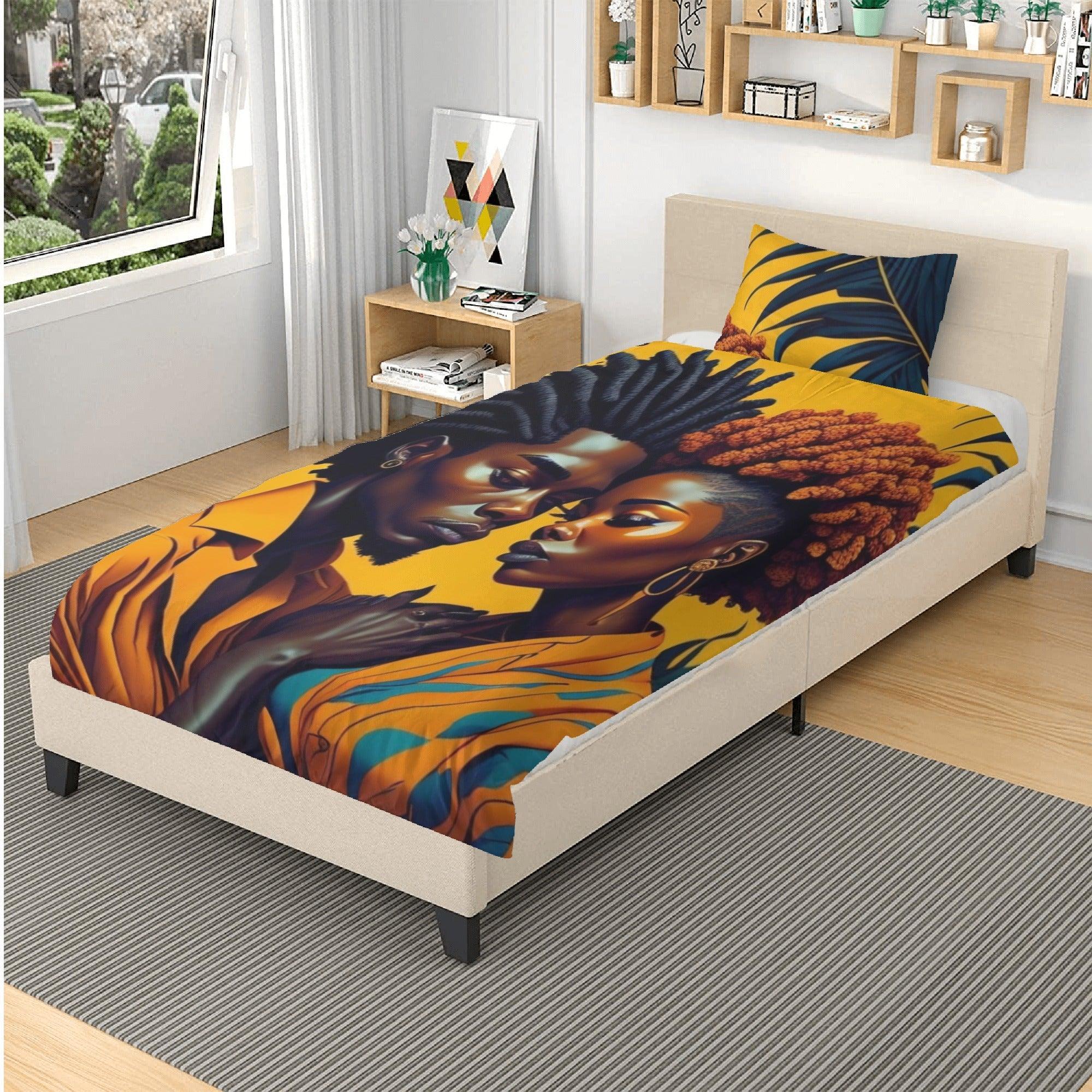 Rasta Couple Tropical Paradise 3 Pcs Beddings - D'Sare 