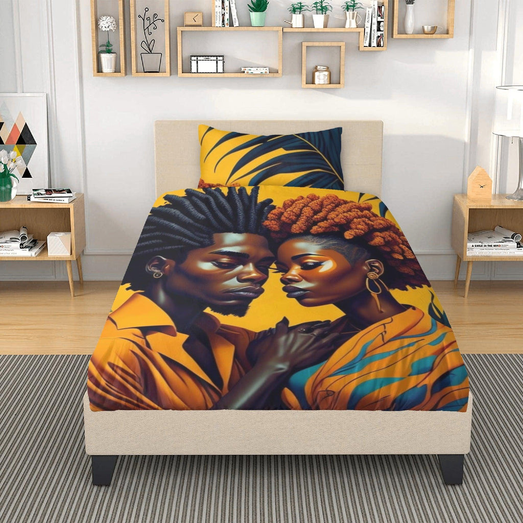 Rasta Couple Tropical Paradise 3 Pcs Beddings - D'Sare 