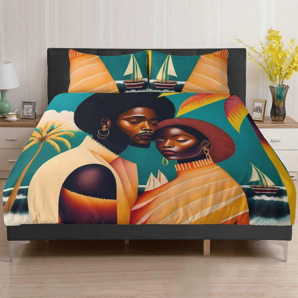 Caribbean Couple Dream 3 Pcs Beddings - D'Sare 