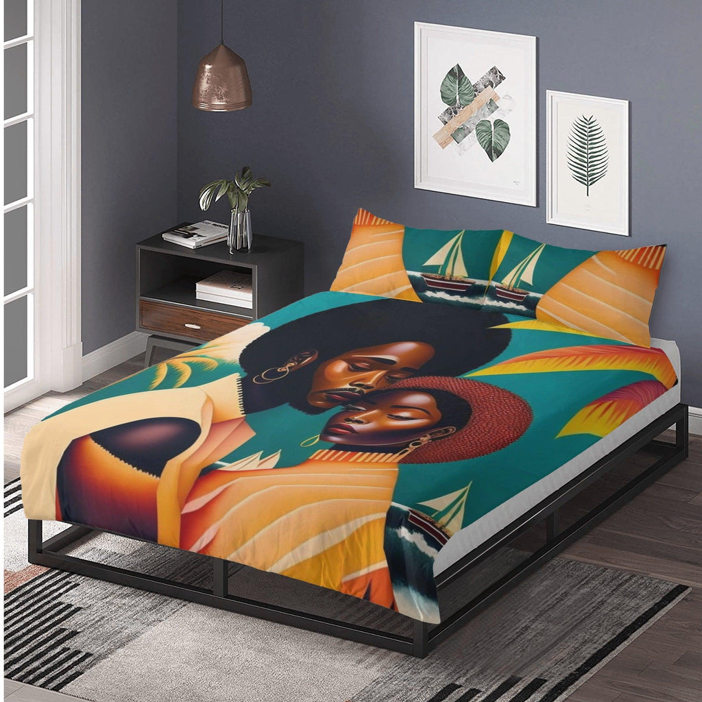 Caribbean Couple Dream 3 Pcs Beddings - D'Sare 