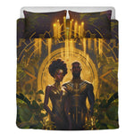 Together Forever: Divine Golden Black Couple3 Pcs Beddings - D'Sare 