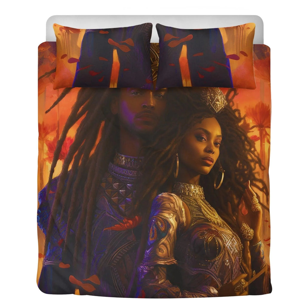 Sunset Gold RastaME – Divine Noir Embrace Collection 3 Pcs Beddings - D'Sare 