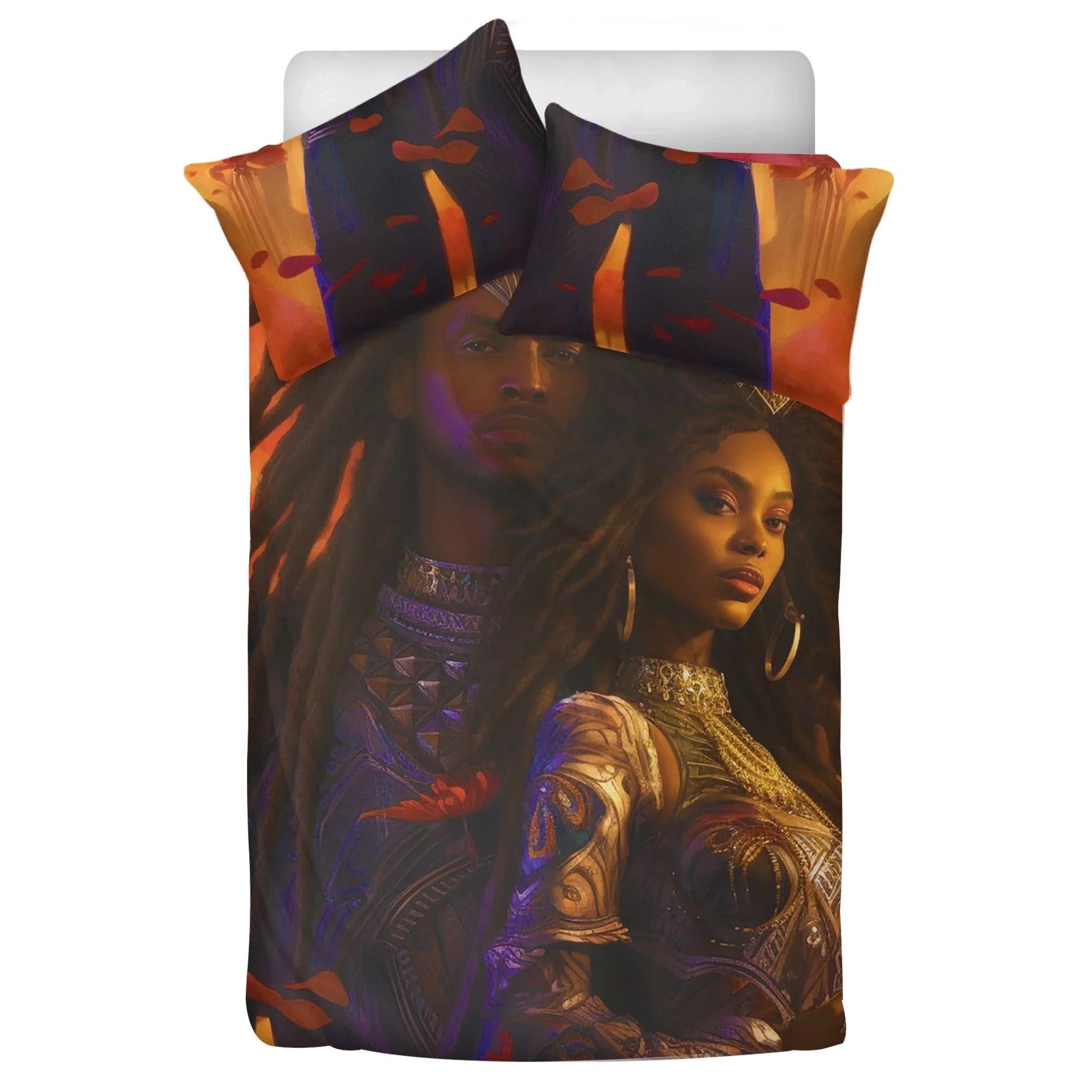 Sunset Gold RastaME – Divine Noir Embrace Collection 3 Pcs Beddings - D'Sare 