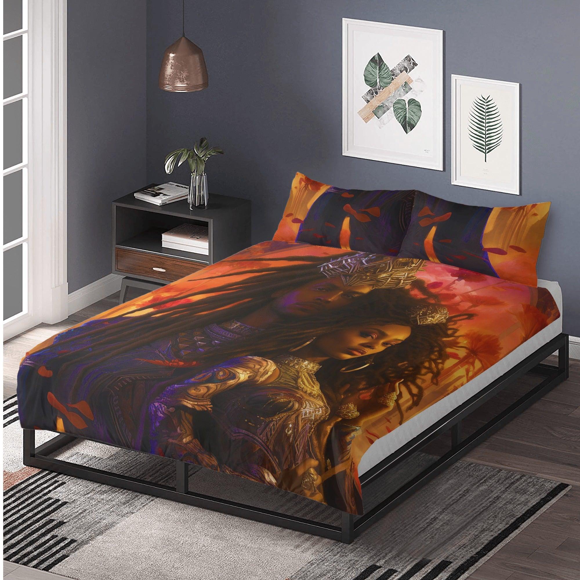 Sunset Gold RastaME – Divine Noir Embrace Collection 3 Pcs Beddings - D'Sare 