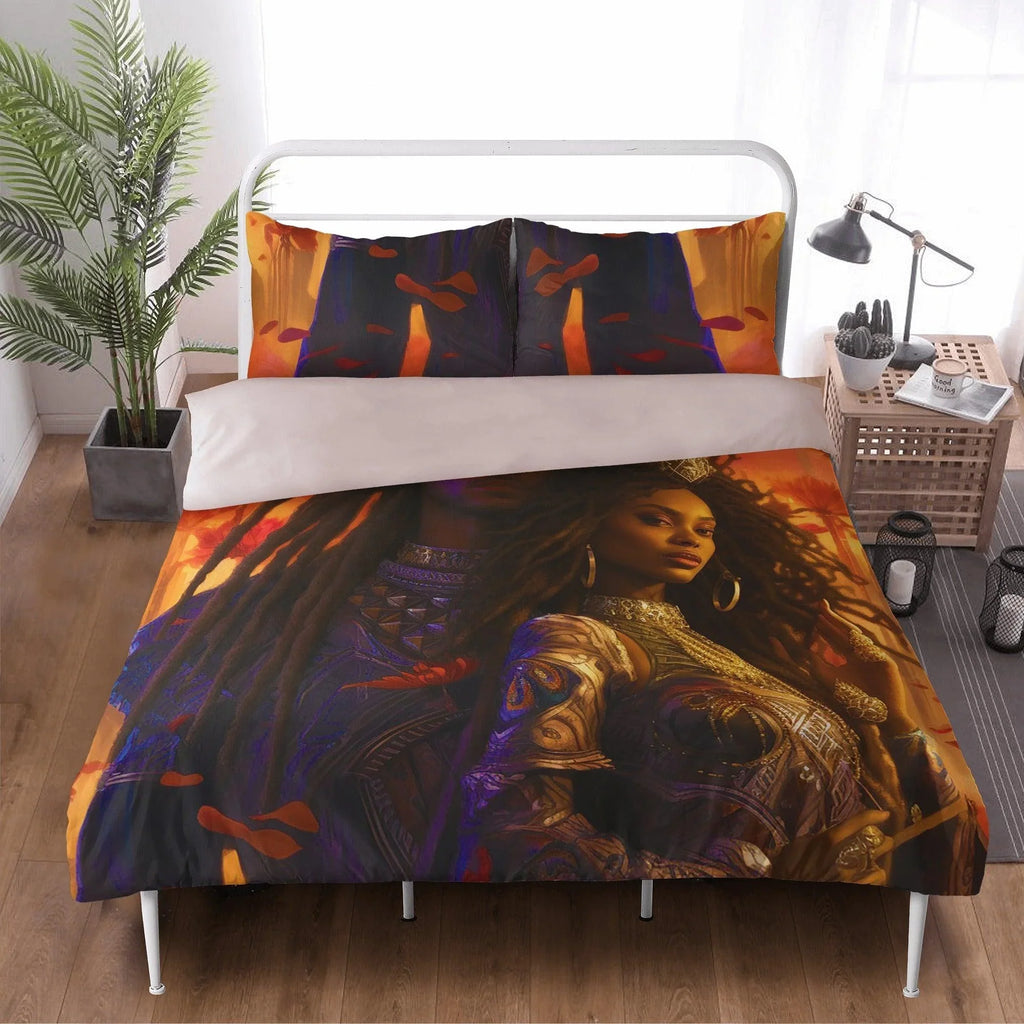 Sunset Gold RastaME – Divine Noir Embrace Collection 3 Pcs Beddings - D'Sare 