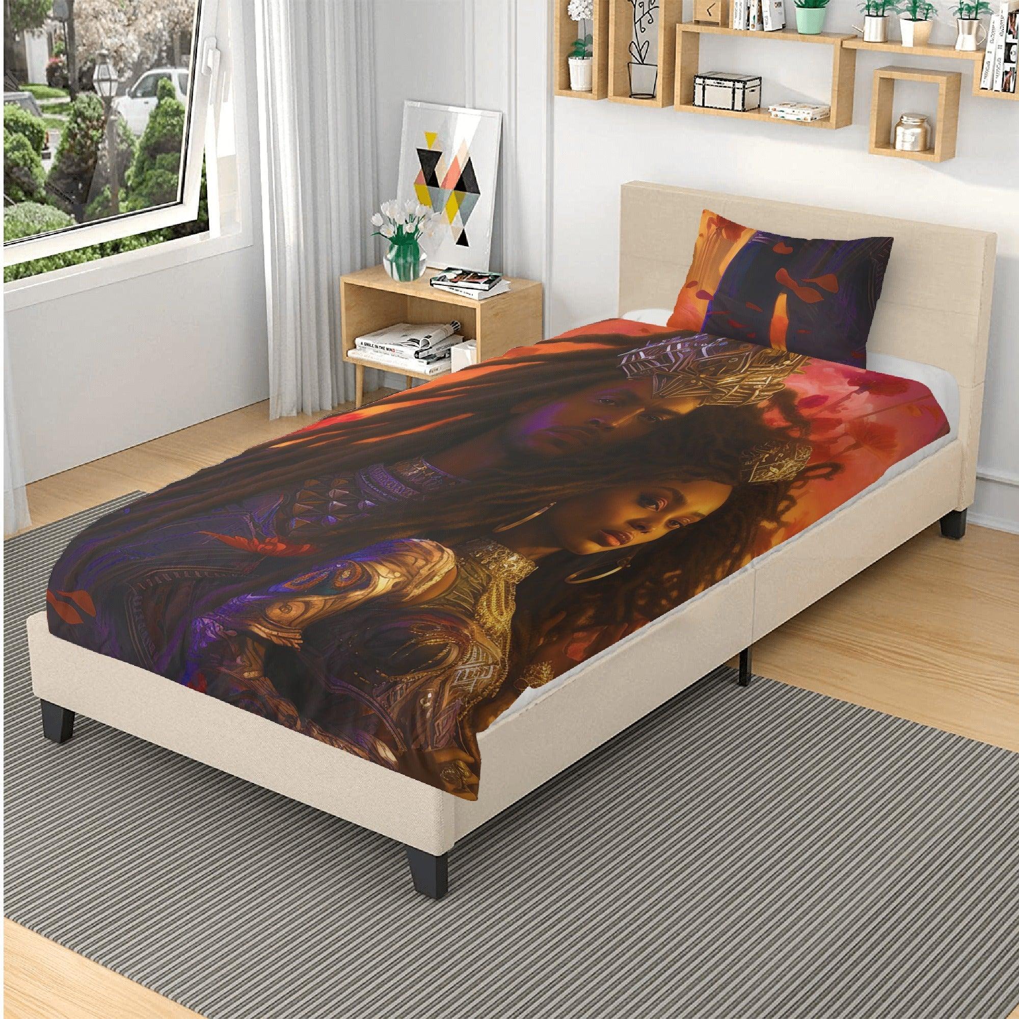 Sunset Gold RastaME – Divine Noir Embrace Collection 3 Pcs Beddings - D'Sare 