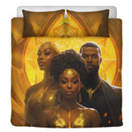 A Symphony in Gold: Divine Black Family Love 3 Pcs Beddings - D'Sare 
