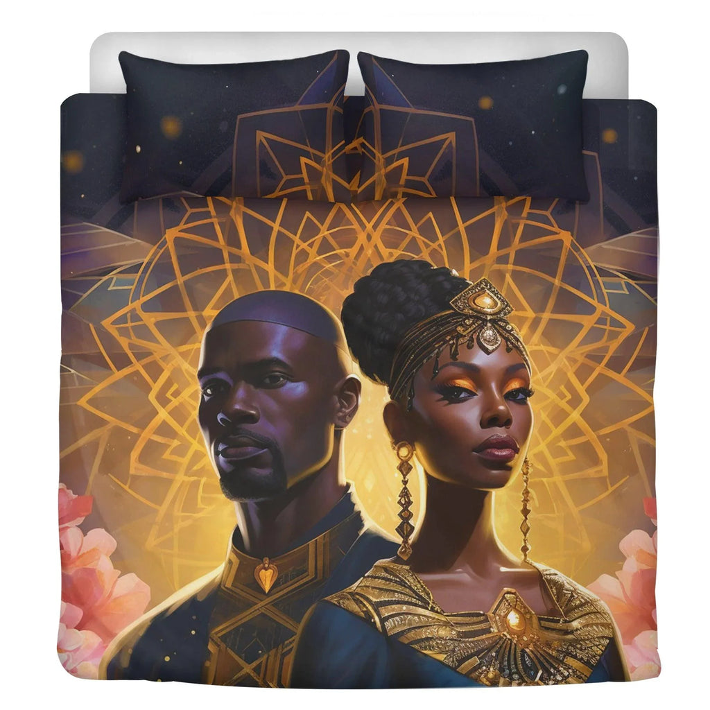 Romance in Black and Gold: Divine Couple 3 Pcs Beddings - D'Sare 