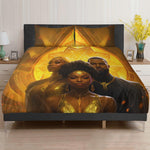 A Symphony in Gold: Divine Black Family Love 3 Pcs Beddings - D'Sare 