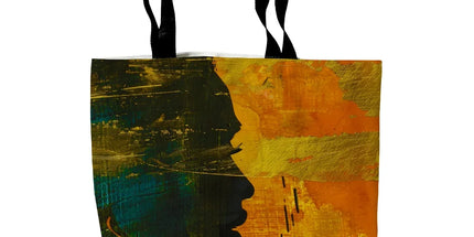 Golden Afrocentric Silhouette Canvas Tote Bag by Prodigi