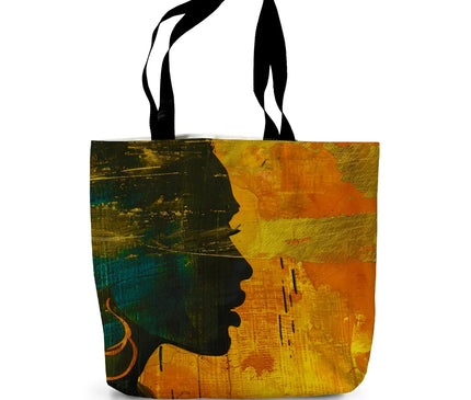Golden Afrocentric Silhouette Canvas Tote Bag - D'Sare