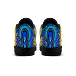 Vivid Azura Blue Spiral - Ethnic-Inspired Pattern Mens  Retro Leather Basketball Sneakers