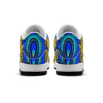 Vivid Azura Blue Spiral - Ethnic-Inspired Pattern Mens  Retro Leather Basketball Sneakers