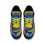 Vivid Azura Blue Spiral - Ethnic-Inspired Pattern Mens  Retro Leather Basketball Sneakers