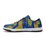 Vivid Azura Blue Spiral - Ethnic-Inspired Pattern Womens Dunk Stylish Low Top Leather Sneakers