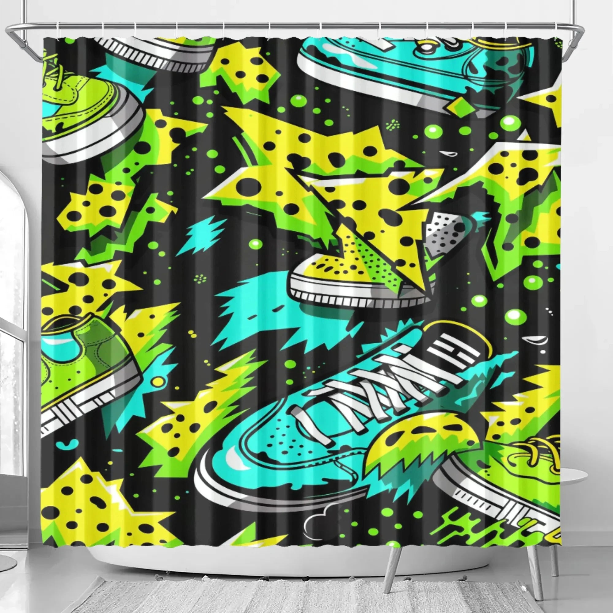 Electric Kicks Art: Urban Pop Art Explosion, Graffiti  Shower Curtain - D'Sare