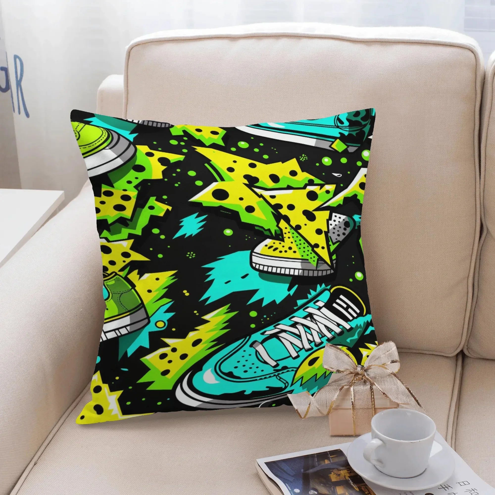 Electric Kicks Art: Urban Pop Art Explosion, Graffiti  Pillow Case - D'Sare