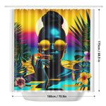 Personalized / Custom Tropical Sunset Dreams : Neon Vibes  Shower Curtain
