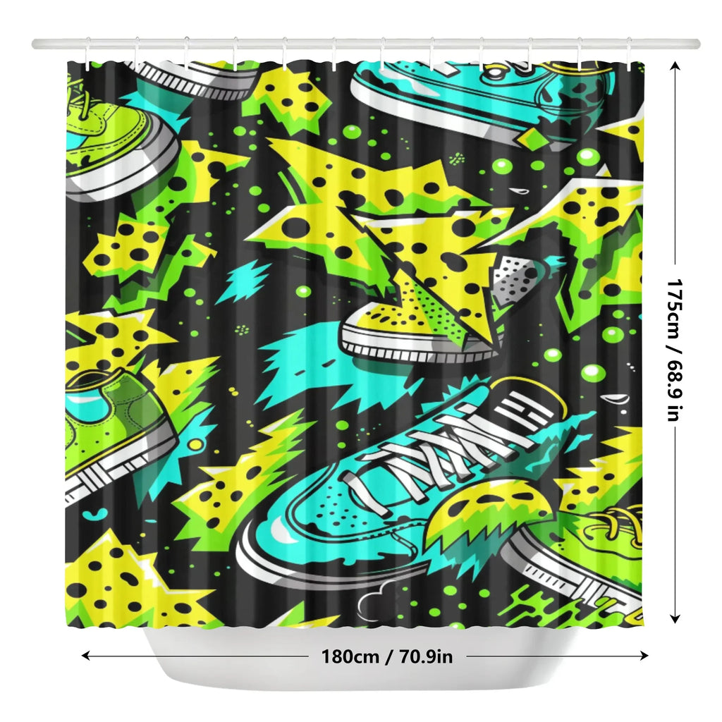 Electric Kicks Art: Urban Pop Art Explosion, Graffiti  Shower Curtain - D'Sare