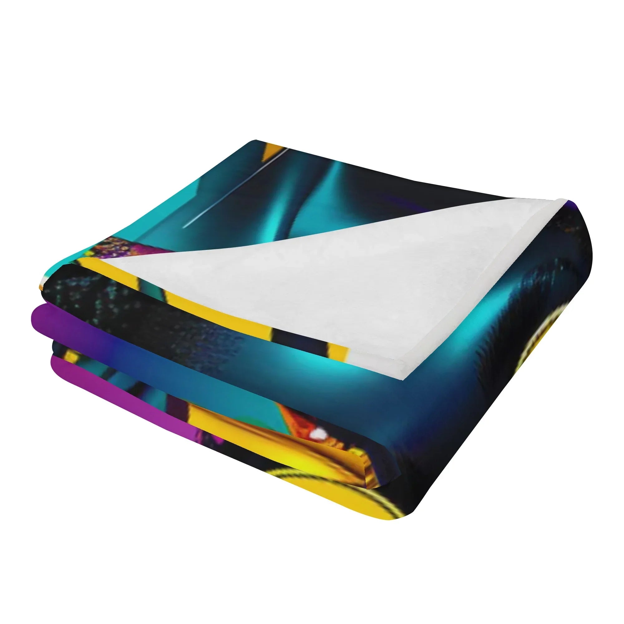 Personalized / Custom Tropical Sunset Dreams : Neon Vibes  Horizontal Flannel Breathable Blanket 4 Sizes - D'Sare