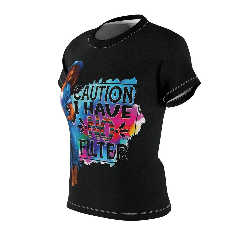Empowering Black Woman Gift - Caution I Have No Filter Women's Tee, Perfect Present For Her, Bold Statement Casual Top - D'Sare