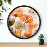 Poppy Echoes Golden Peach Escape Wall Clock - D'Sare