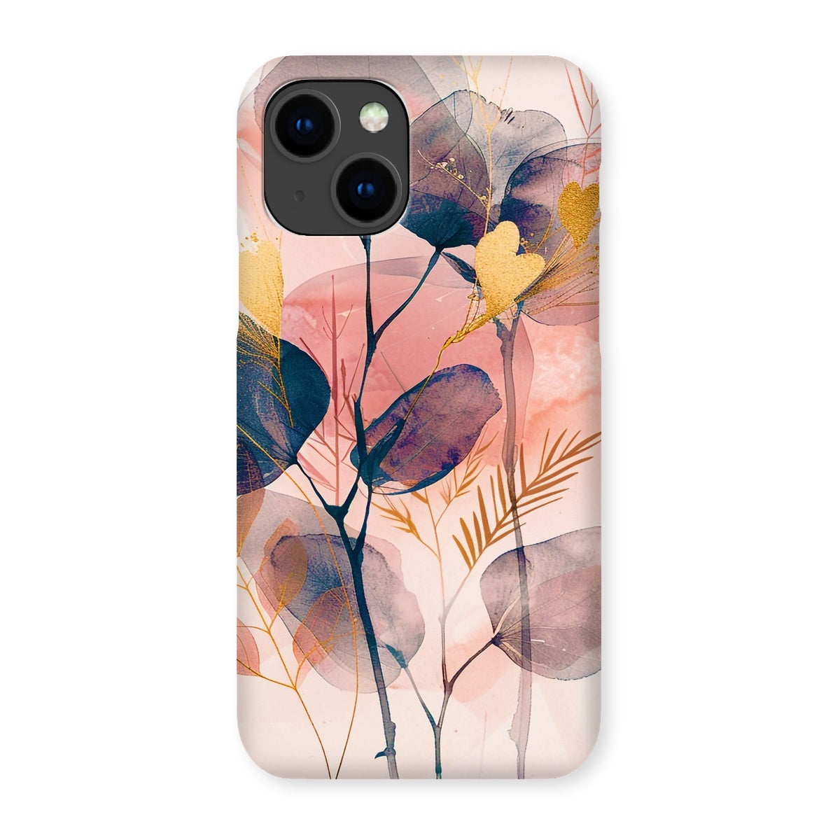 Peachy Blue Golden Flora Escape  Snap Phone Case - D'Sare