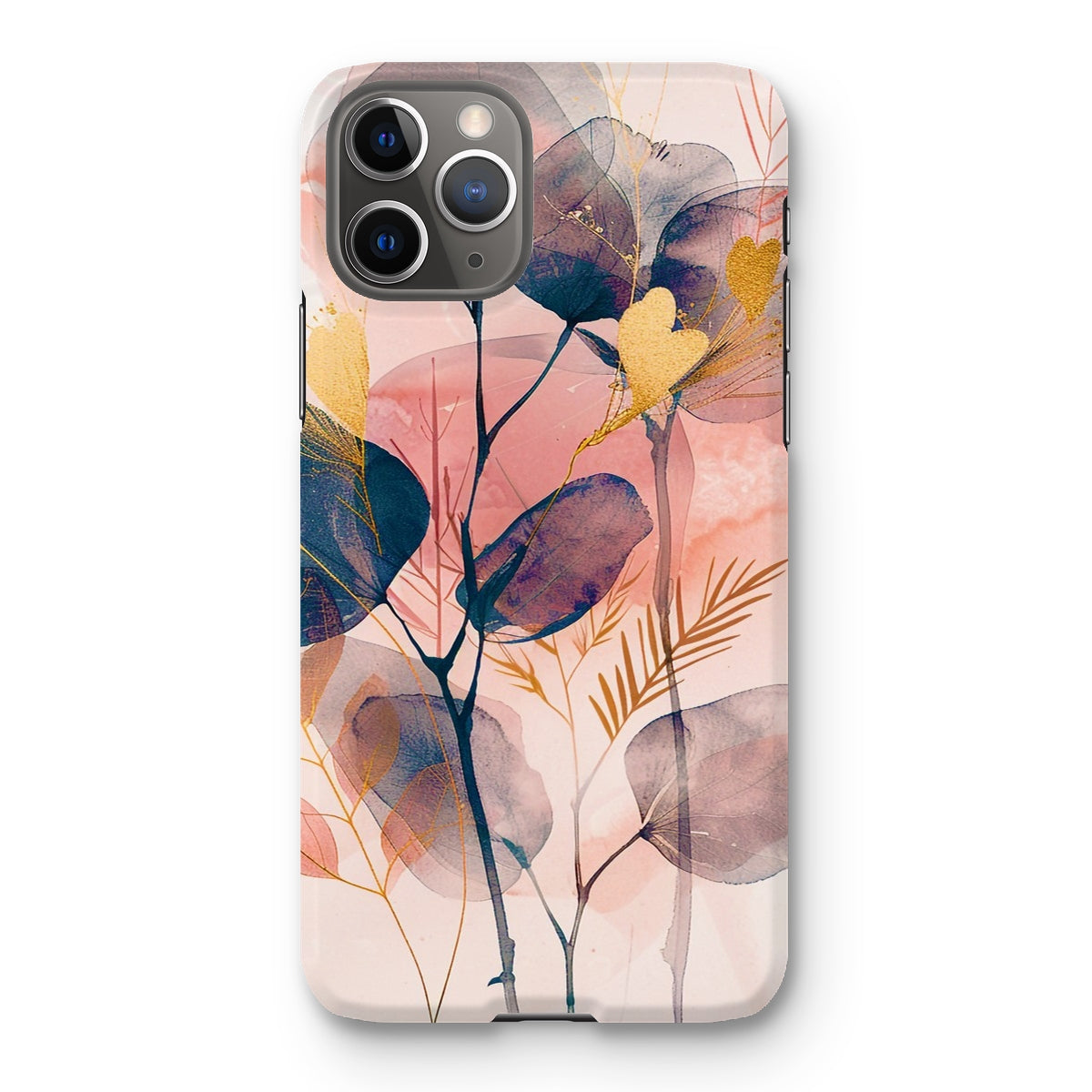 Peachy Blue Golden Flora Escape  Snap Phone Case - D'Sare