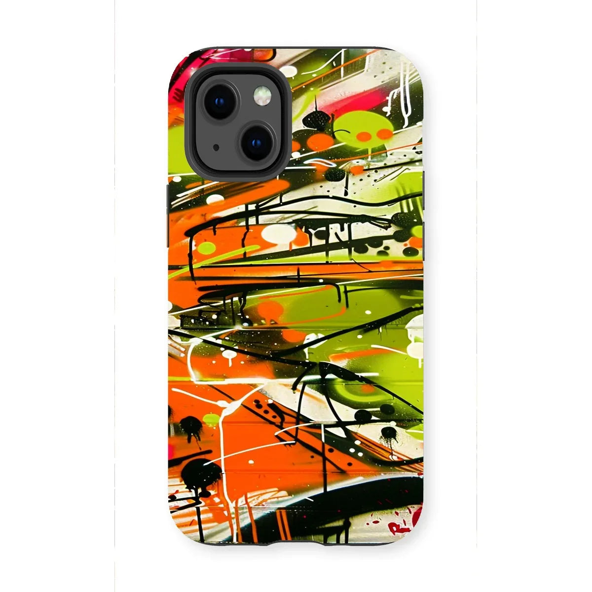 Neon Splatter Symphony: Urban Graffiti Art Tough Phone Case - D'Sare