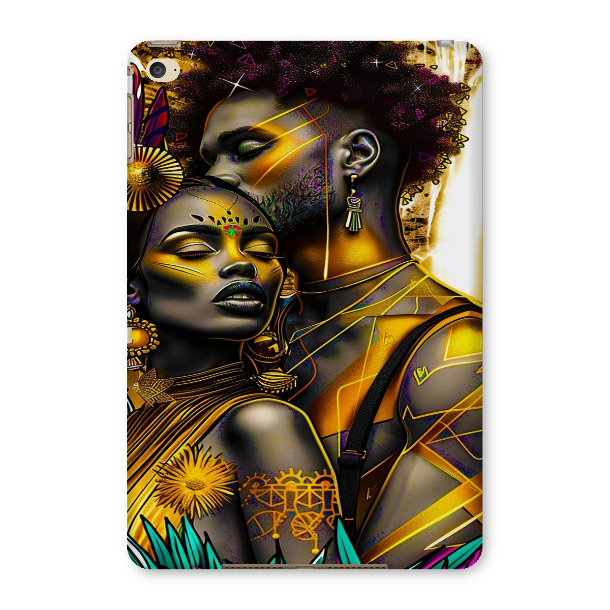 Golden Embrace Majestic Love Waterfall Tablet Cases - D'Sare