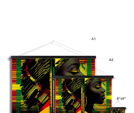 Red and Green Black Queen Fusion Fine Art Print with Hanger