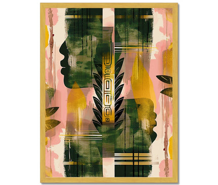 Echos of Duality Golden Pink Reflection Antique Framed Print