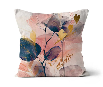 Peachy Blue Golden Flora Escape  Cushion - D'Sare