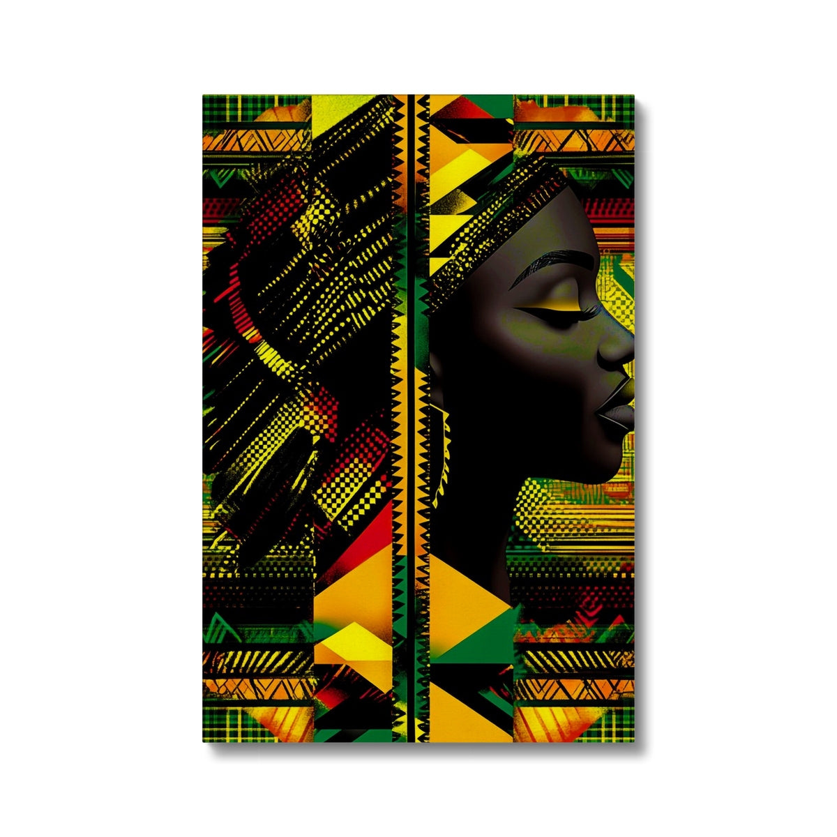 Abstract Red and Green Black Queen Fusion Eco Canvas