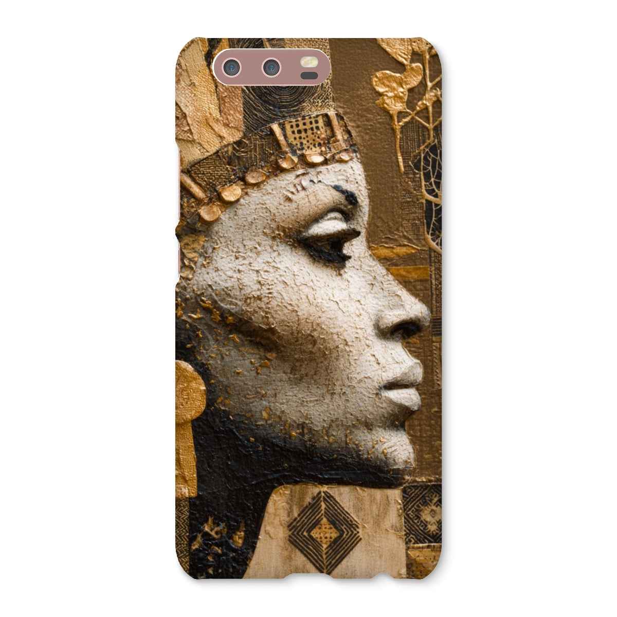 Afrocentric Golden Empress Snap On Phone Case Slim Fit Shatterproof