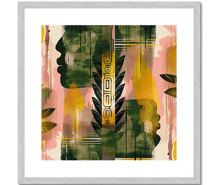 Echos of Duality Golden Pink Reflection Antique Framed & Mounted Print