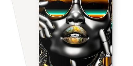 Vibrant Flow Girl Greeting Card by Prodigi