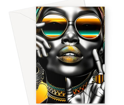 Vibrant Flow Girl Greeting Card - D'Sare