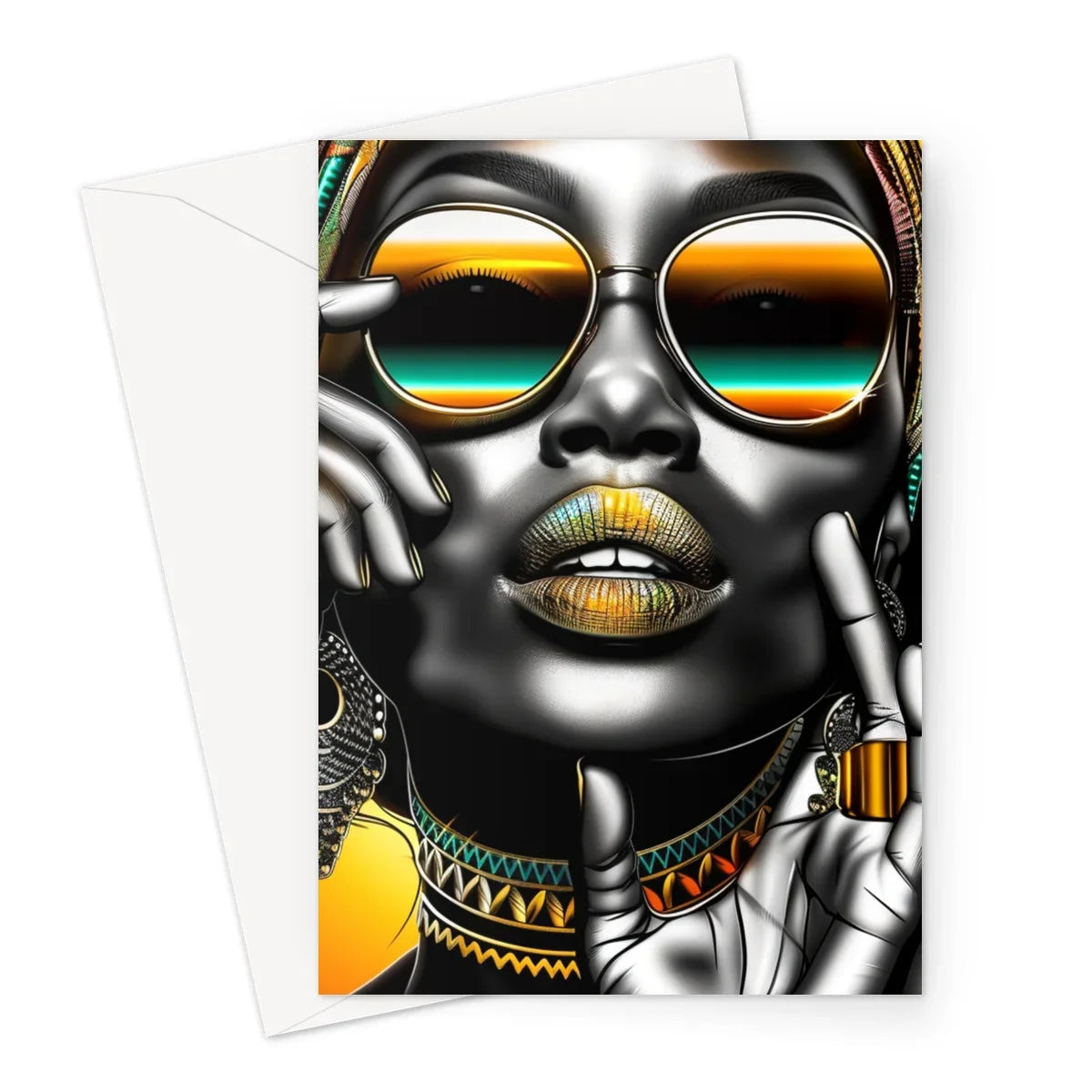 Vibrant Flow Girl Greeting Card - D'Sare