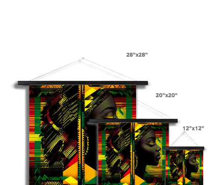 Red and Green Black Queen Fusion Fine Art Print with Hanger